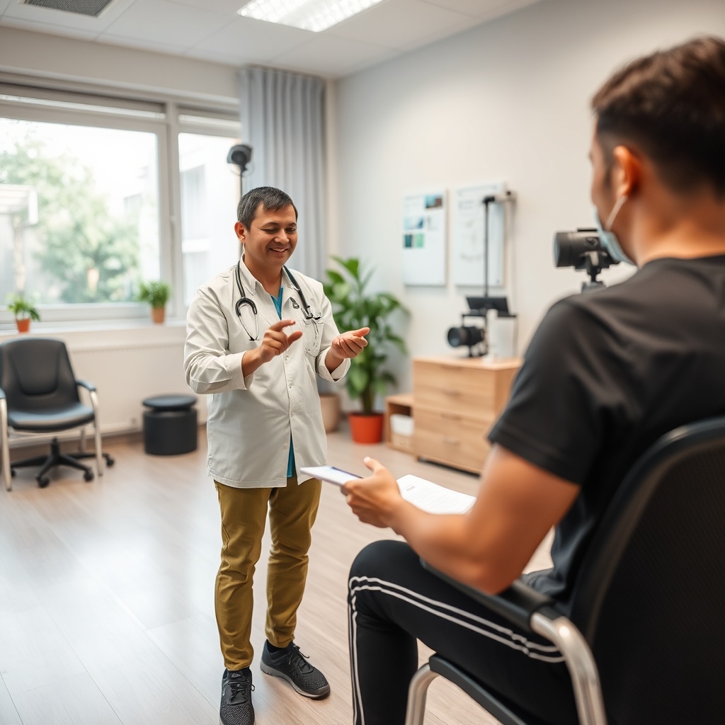 Sessão de fisioterapia